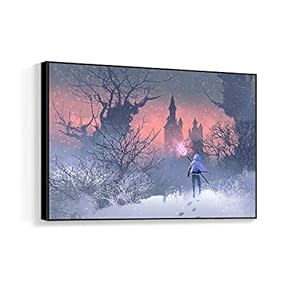 Framed Canvas Wall Art for Living Room, Bedroom Fantasy Idea Paintings Canvas Prints for Home Decoration Ready to Hanging - 16x24 inches