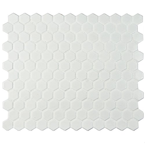image for SomerTile FDXMHMW Retro Hex Porcelain Floor and Wall Tile, 10.25