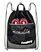 Drawstring Backpack String Bag Sackpack Sports Athletic Gym Sack Men Women Kids (Black) primary