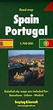 Spain & Portugal Map (English, French and German Edition) by 