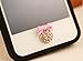 Big Mango Cute Pink Bow Round Iphone Home Return Key Button Sticker / Cell Phone Charms for Apple Iphone 5 5s 5c Iphone 4 4s Ipod Touch Ipad 2 iPad 3 iPad 4 iPad Air Tablet Replace Replacement