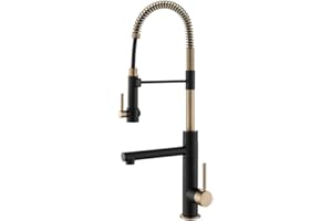 Kraus KPF-1603BGMB Artec Pro 2-Function Commercial Style Pre-Rinse Kitchen Faucet with Pull-Down Spring Spout and Pot Filler, Brushed Gold/Matte Black