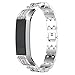 Metal Bling Bands Compatible Fitbit Alta Watch,Stainless Steel Band with Rhinestone Adjustable Jewelry Strap Bracelet for Fitbit Alta/Alta HR (Silver White Diamond)