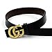 MoYoTo Womens Genuine Leather Thin Belts For Jeans 0.9″ Wide With Letter Buckle (Black(Length/105cm))