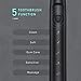 6 Heads Sonic Electric Toothbrush MS300 - Liberex USB Wireless Rechargeable Teeth Whitening Toothbrushes for Braces, 5 Mode with 2 Minutes Timer, Portable Teeth Whitening Toothbrush, Black