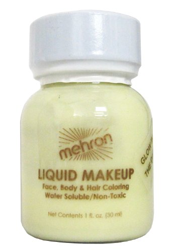Mehron Makeup Liquid Face & Body Paint, GLOW-IN-THE-DARK - 1oz
