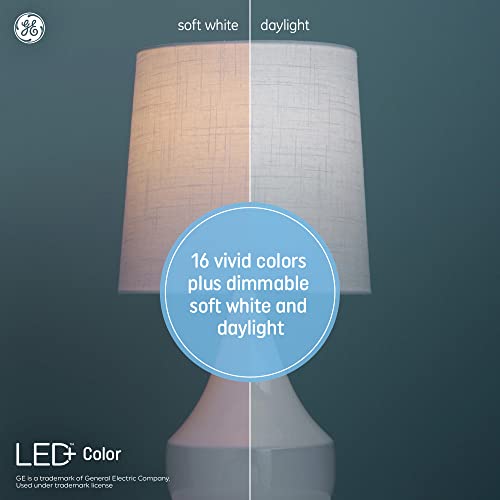 GE LED+ Color Changing LED Light Bulb with Remote, Multicolor, A19