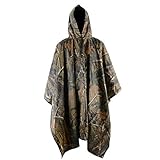 CAMTOA 3in1 Waterproof Rain Poncho,Multifunctional Military Camo Raincoat - Waterproof Tent Camping Rain Cover for Climbing Camping Hiking Maple Leaf Camouflage