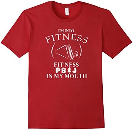 Men's Fitness PBnJ In My Mouth Food Shirt Peanut Butter And Jelly Small Cranberry