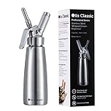 Whipped Cream Dispenser Stainless Steel - Professional Whipped Cream Maker - Gourmet Cream Whipper - Large 500ml / 1 Pint Capacity Canister - Includes 3 Culinary Decorating Nozzles
