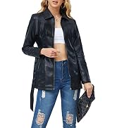 Bellivera Women Faux Leather Casual Jacket, Fall and Spring Fashion Motorcycle Bike Coat