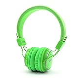 GranVela Q8 Wireless Bluetooth Headphones,Multifunction Foldable Headset with FM Radio, TF Card Player,Microphone and 3.5mm Detachable Cable，For Kids and Adults - Green