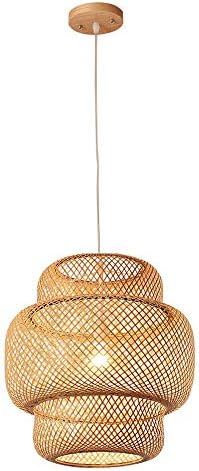 e27 moderna pantalla de mimbre natural