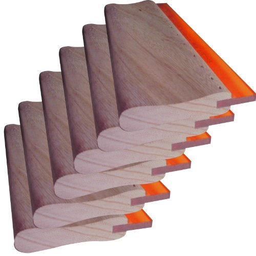 6 pcs 13" (33cm) Silk Stencil Screen Printing Squeegee Wood Screen Ink Scraper 007307