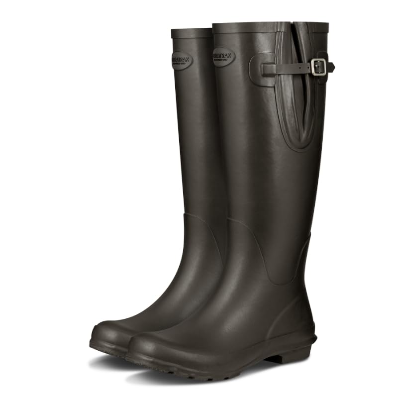 Photo 1 of TerraTrax Rain Boots for Women Waterproof Rubber Boots Tall Knee High RainBoots Garden Boots Anti-Slip Wellington Rain Shoes