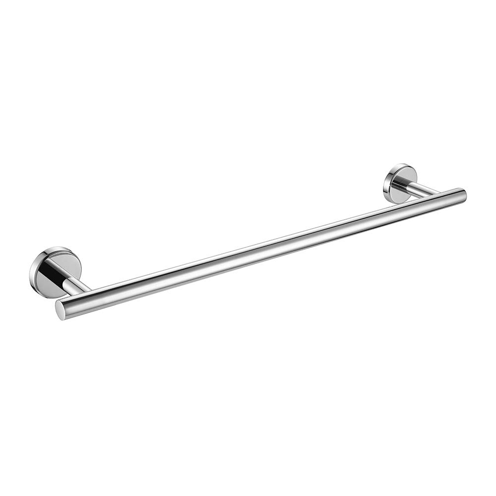 JQK Chrome Towel Bar, 18 Inch Stainless Steel Towel Rack Bathroom, Towel Holder Polished Finished Wall Mount, Total Length 20.47 Inch, TB110L18-CH