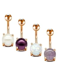 MODRSA - Piercing para ombligo de acero inoxidable quirúrgico de 0.49 oz, para mujer y niña, 0.394 in