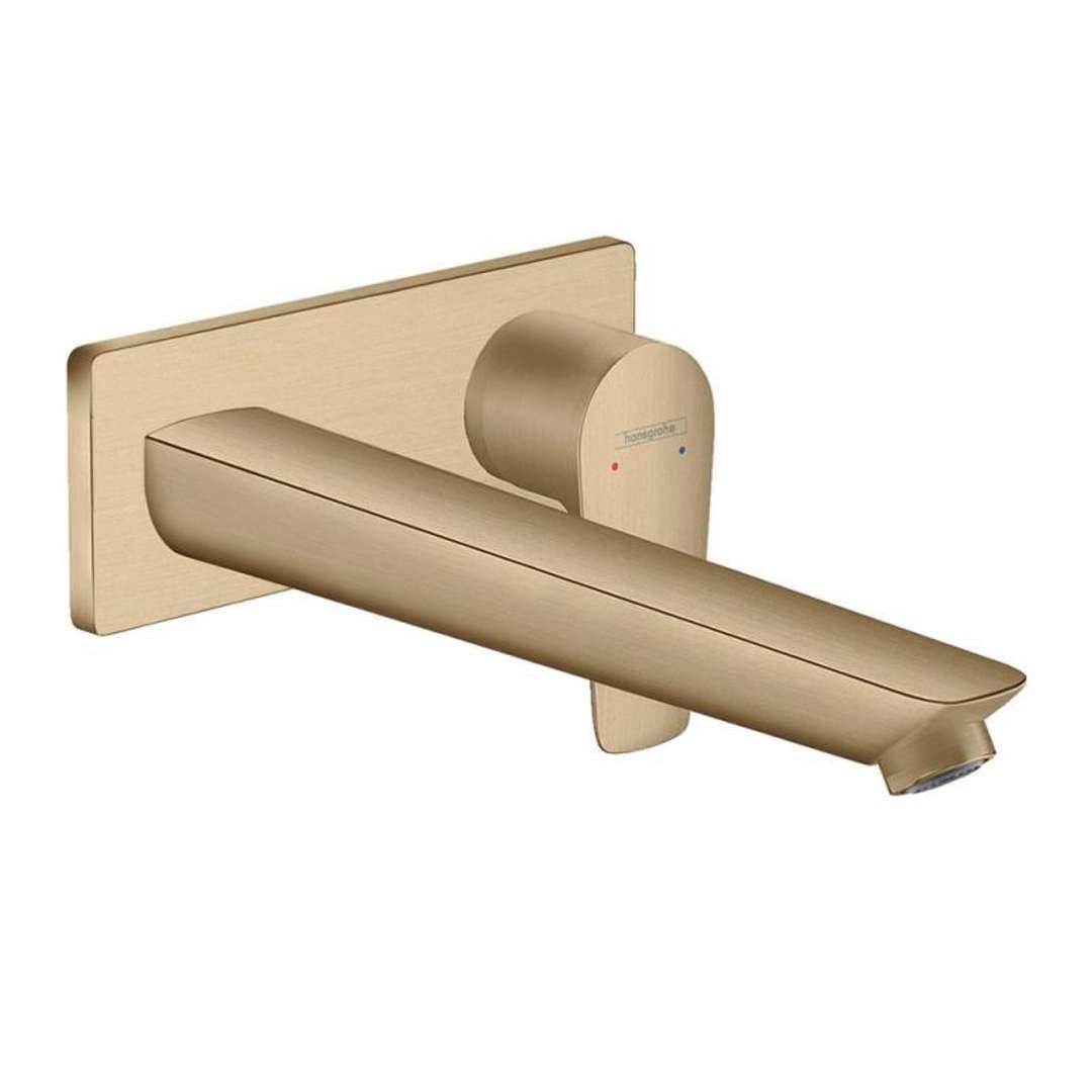 hansgrohe Talis E Flush-Mounted Tap with Spout Length 225 mm for Wall Mounting Brushed Bronze