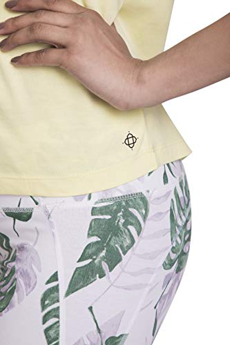 Satva Premium Organic Cotton Racerback Mesh Short Sleeve T-Shirt Round Neck For Yoga Workout Running Sports Training Cycling Jodo Tee, Yellow, X-Small - Thumbnail 2
