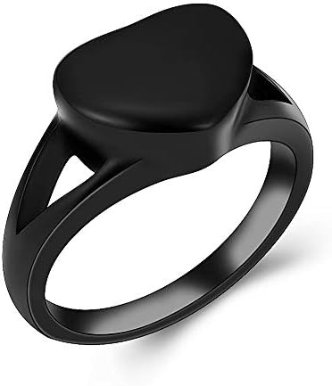 Finger Ring Cremation Jewelry for Ashes, Heart Shape Memorial Ashes Urn Made with Stainless Steel