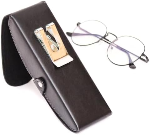 CARTLZ Eyeglass Case, PU Leather Eyeglasses Case on Belt  display picture 2