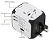 TanGeekor Universal Travel Adapter International Plug with Dual USB Charging Ports, AC Socket - White