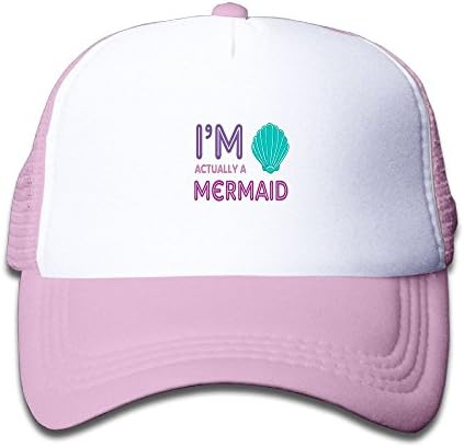 Tailing Mermaid Shell Kids Adjustable Mesh Cap Trucker Hats Baseball Cap for Sports