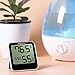 Sparoma Spa-02 Monitor Hygrometer Thermometer 2-in-1 Digital Weather Station with Humidity Meter Temperature Gauge, Time Display and Built-in Clock, Wireless for House, Small Black