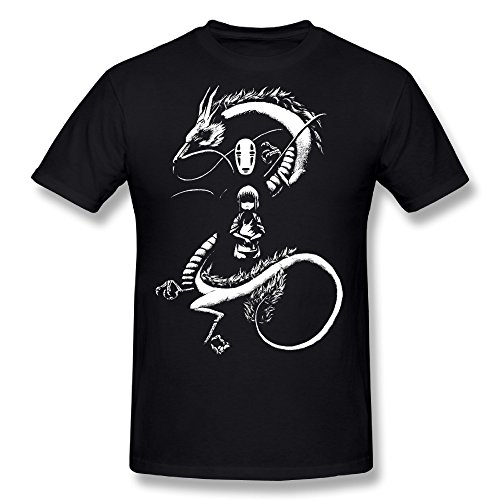 Men's Spirited Away Dragon Silhouette T Shirt Black