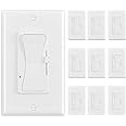 KEYGMA 0-10V LED Dimmer Switch, Low Voltage Dimmer Switch for Dimmable LED Lights, CFL, Halogen and Incandescent Bulbs, Single-Pole or 3-Way, Wallplate Included, ETL Listed (White, 10 Pack)