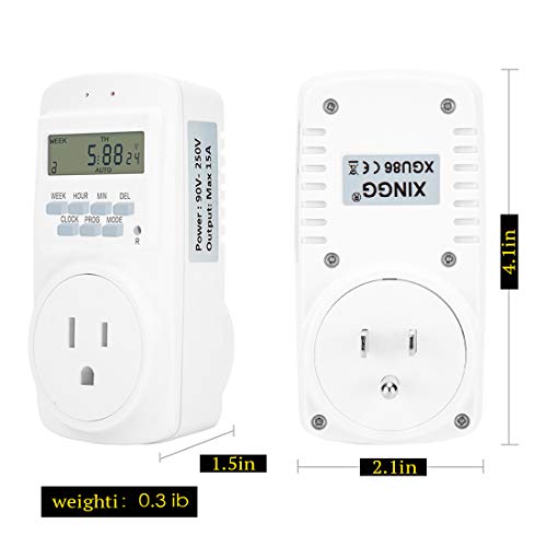 Outlet Timer, Digital Programmable Timer,7 Day Weekly Heavy Duty Smart