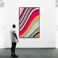 Framed Canvas Wall Art Color Block Canvas Prints Home Artwork Decoration for Living Room,Bedroom - 16x24 inches