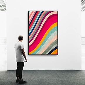 Framed Canvas Wall Art Color Block Canvas Prints Home Artwork Decoration for Living Room,Bedroom - 16x24 inches