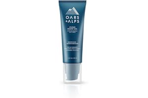 Oars + Alps Hydrating Men's Clear Shave Gel, Dermatologist Tested and Infused with Aloe & Eucalyptus Oil, TSA Friendly, 3.4 Oz, 1 Pack