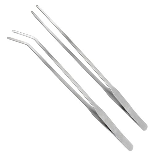 LILYS PET Straight and Bend Stainless Steel Super Thick Tweezers Set,Pliers Aquarium Tool Fish Tank Aquatic Plants Forceps Clip (10.5") - Thumbnail 5