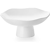 Nucookery Ceramic Fruit Bowl for Kitchen Counter, Modern Fruit and Bread Basket Stand,10 inch Large Decorative Bowl for Home Kitchen Decor, Fruit & Vegetables Holder Storage, Matte White