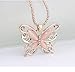 CJESLNA Rose Gold butterfly Pendant Necklace Stainless steel Fashion Women Jewelry