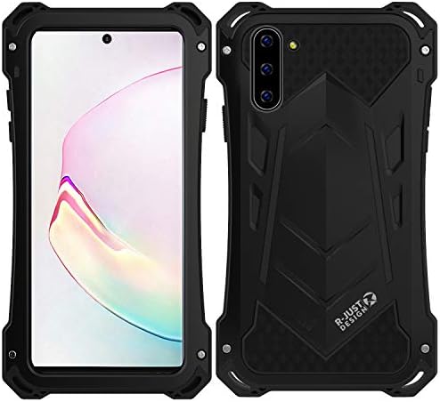 Samsung Note 10 plus Metal Military Case,HATA Note 10 plus Metal Bumper Silicone Heavy Duty Case Hybrid Rugged Armor Sturdy Shockproof Full body Defender Outdoor cover for Samsung Note 10 plus (Black)