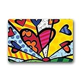 Beautiful Romero Britto Art Custom Non Slip Bathroom/Kitchen/Workstations Decor Mat (18x30)