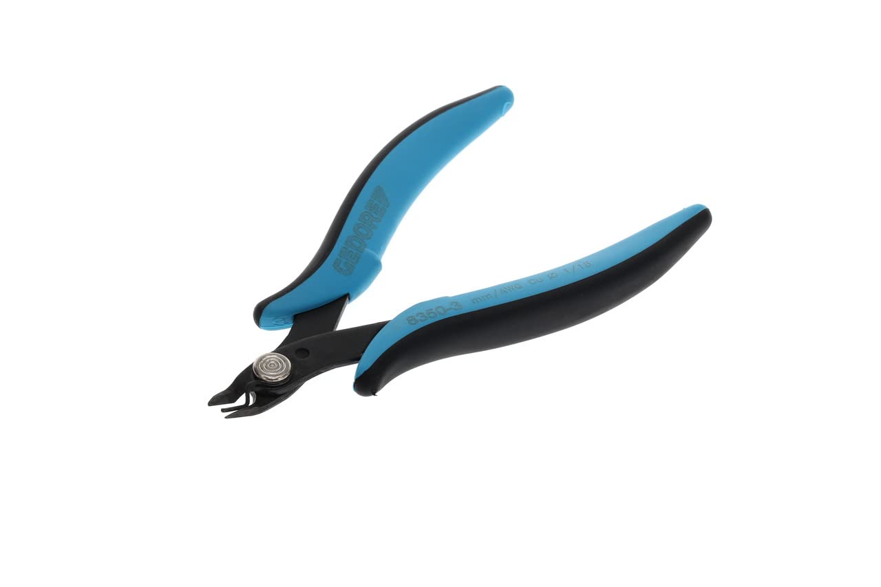 GEDORE Miniature Electronic Side Cutters for 1.0mm Copper Wire, Steel, Black/Blue