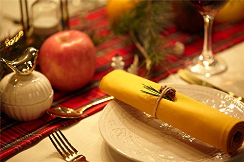 KOFFOTA Cotton Cloth Napkins for Dinner. Thanksgiving Day Christmas Decorations Gifts Easy Care and Durable Everyday Table Setting Parties Restaurants.18Ã—18". (Brilliant Yellow, 6 Pack)