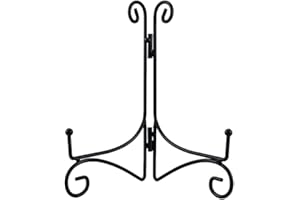 SVENJBB Black Iron Plate Stand, 6 Inch Plate Holder for Display, Small Metal Plate Display Stands for Cookbook, Picture Frame, Photo, Decorative Plates (6 Inch, 1 Pack)