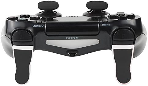 L2 R2 ButtonsTrigger Extenders And Silicone Anti Slip Rubber Analog Thumb Stick Caps Grips Set For Playstation 4 PS4 Controller (black)