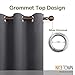NICETOWN Bedroom Curtains Blackout Drapery Panels, Three Pass Microfiber Thermal Insulated Solid Ring Top Blackout Window Curtains/Drapes (Two Panels, 34 x 54 inches, Gray)