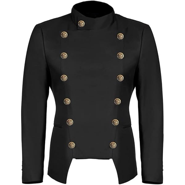 Ro Rox Sleeveless Jacket Mens Goth Cotton Uniform Military Parade