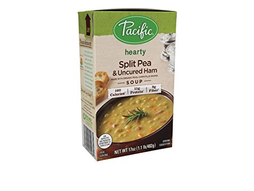 Pacific Foods Organic Soup, Split Pea and Uncured Ham, 17 Ounce (Pack of 12)