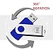 MOSDART USB2.0 16GB Flash Drive, Swivel Design with LED Indicator, Keychain Loop, FAT32 Memory Stick for Data Storage, Blue(Pack of 10)