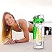 esLife 32 OZ Fruit Infuser Water Bottle with Large BPA Free Tritan Infusion Bottle Flip Top Lid & Dual Anti-Slip Grip Drinking Cup for Sports, Camping and Homeuse--Green