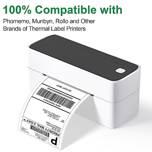 Phomemo 1000 Labels 4x6 Compatible with MUNBYN, Phomemo, Polono, BPA Free Thermal Labels for DHL, UPS, DPD-100x150mm