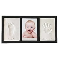 Proud Baby Clay Hand & Footprint Keepsake Photo Wall Mount Frame Kit - Black
